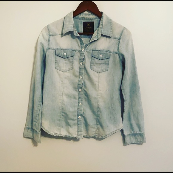 4. Papaya Medium Chambray Denim button up - Picture 4 of 7